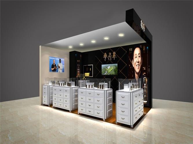 佛山保健食品展示柜中山参茸展柜广州烤漆展示柜台定制厂家